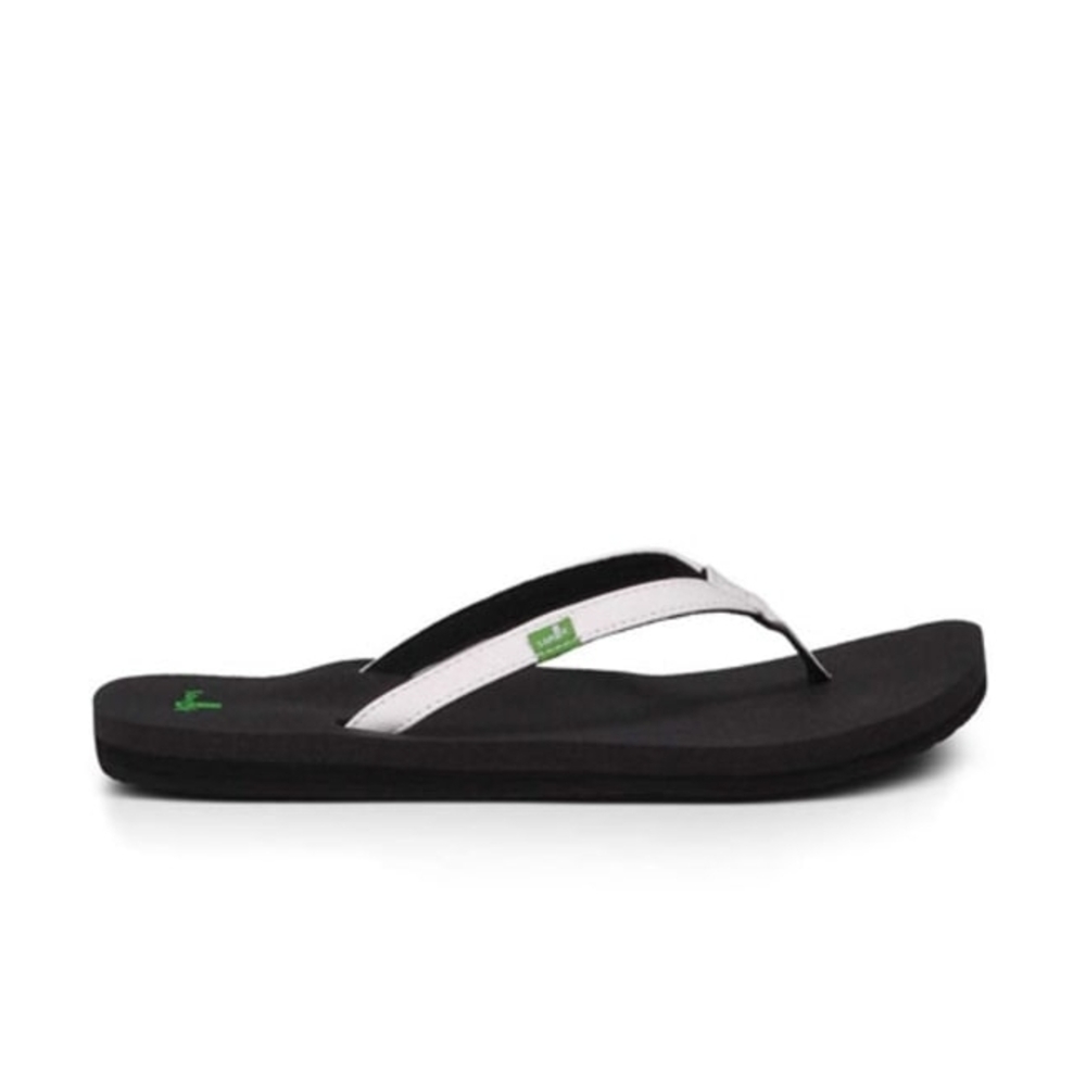 Sanuk Black and White Flip Flops